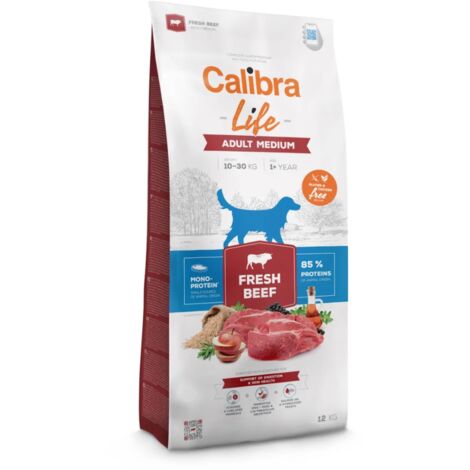 CALIBRA DOG life cibo secco per cani adulti di taglia media con manzo fresco 12 kg