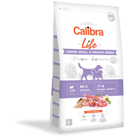 CALIBRA DOG LIFE JUNIOR SMALL&MEDIUM BREED CORDERO 2,5KG