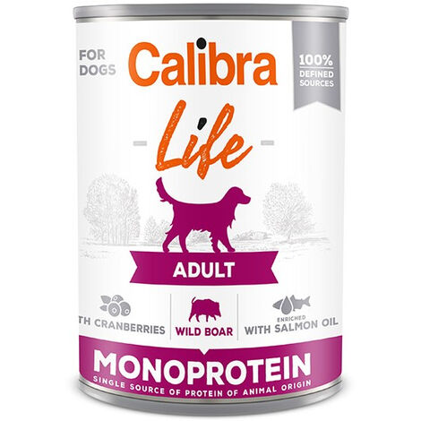 CALIBRA DOG LIFE LATA ADULT JABALÍ CON ARANDANOS 6X400GR