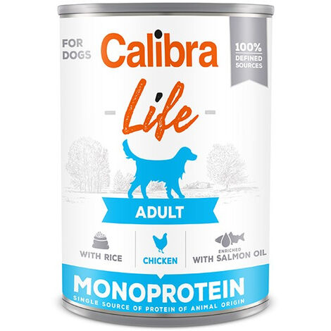 CALIBRA DOG LIFE LATA ADULT POLLO Y ARROZ 6X400GR