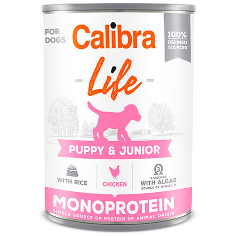 CALIBRA DOG LIFE LATA PUPPY&JUNIOR POLLO Y ARROZ 6X400GR