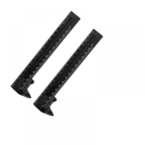 Calibrador, 0-150 mm y 0-180 mm, micrómetro de doble escala, para carpintería, medición de diámetro y espesor, color negro, 2 unidades.