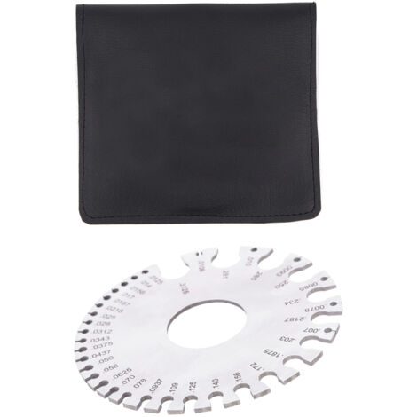 Calibrador circular de metal de acero inoxidable de doble cara para medir el espesor del alambre.