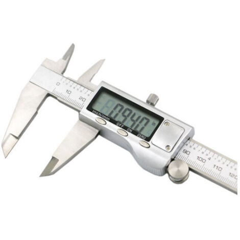 Calibrador digital, calibrador digital electrónico de pantalla grande de acero inoxidable, precisión de 0,01 mm (0-200 mm, pantalla de metal)