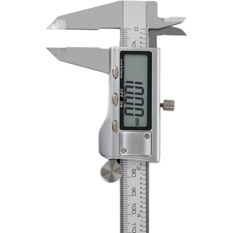 Calibrador digital de 0-150 mm, micrómetro electrónico con gran pantalla LCD y 4 modos de medición.