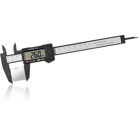 Calibrador digital de 150 mm (6"), herramienta de medición electrónica con pantalla LCD grande, para mediciones externas, internas, de profundidad y de escalones.