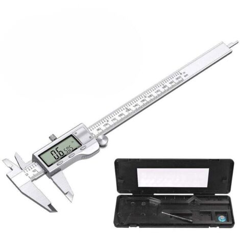 Calibrador digital de acero inoxidable de 200 mm con 32 lámparas, medidor de espesor, conversión de f/pulgadas/mm, con pantalla LCD grande, calibrador Vernier, medidor de diámetro y profundidad.