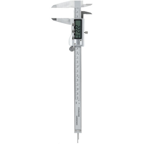 Calibrador digital vernier de 8 pulgadas/200 mm, acero inoxidable, micrómetro electrónico, pantalla LCD grande, conversión de pulgadas a milímetros.