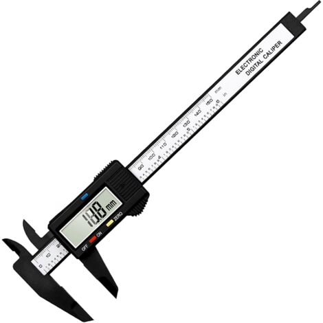 Calibrador electrónico digital de 150 mm, escala mm/pulgada, pantalla LED, precisión de 0,1 mm.