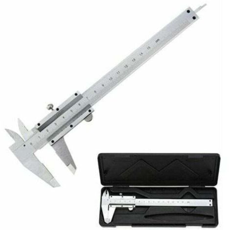 Calibrador Vernier analógico de acero inoxidable de 150 mm/0,02 mm, micrómetro de alta precisión con medición de profundidad, uso profesional en interiores y exteriores.