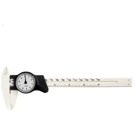 Calibradores Vernier de plástico Ulisem de 0 a 150 mm, calibradores de cuadrante, regla, herramientas de medición profesionales para medición dimensional (blanco)