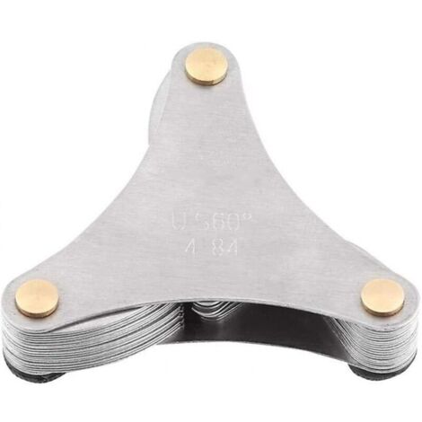 Calibre de paso de tornillo de acero inoxidable, 60 y 55 grados, sistema métrico e imperial (52 piezas)