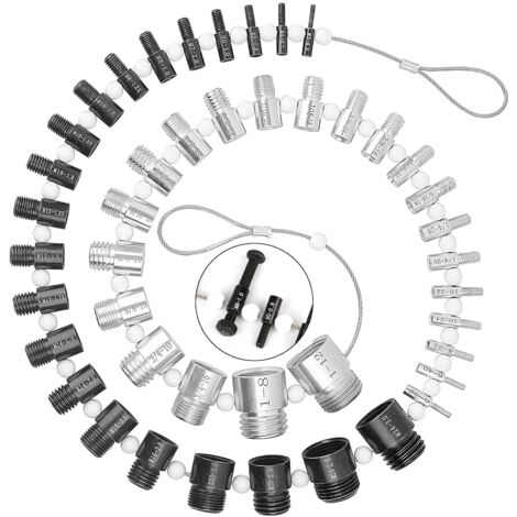 Calibre de roscas para tuercas y tornillos - Calibre de alambre de acero de alta velocidad, estándar y métrico - Calibre macho y hembra SAE completo - Mediciones precisas