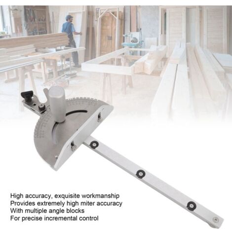 Calibre de sierra ingletadora, calibre de sierra de mesa de aluminio de alta precisión y resistente al desgaste para carpintería