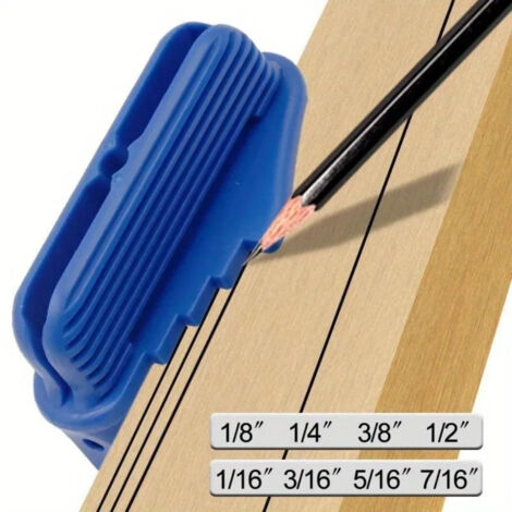 Calibre marquage précision ABS bleu, outil traçage pour menuiserie et bricolage, graduation claire