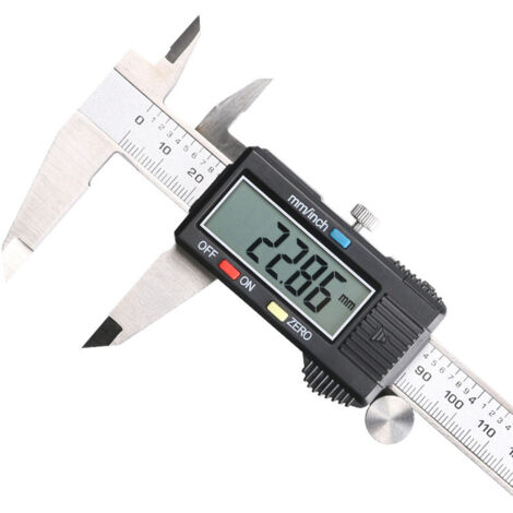 Calibro a corsoio digitale, campo di misura 0-150 mm, acciaio inossidabile, ampio display LCD, conversione tra unità metriche e imperiali