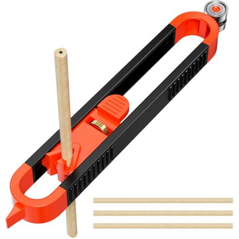 Calibro di contorno con blocco, duplicatore di contorni con 3 matite, strumento di tracciamento di contorni preciso, duplicatore di forme irregolari, righello di misurazione del profilo per la lavoraz