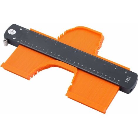 Calibro di contorno Copiatrice di contorni da 10"/250 mm con marcatura della copiatrice a forma di blocco regolabile, strumento duplicatore di contorni irregolari per misurazioni di piastrelle di legn