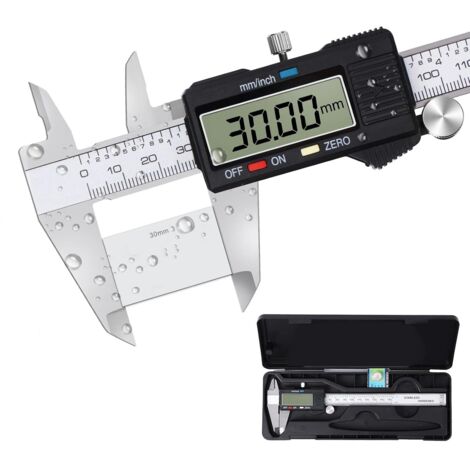 Calibro digitale, calibro digitale classico in acciaio inox, calibro professionale con ampio display LCD
