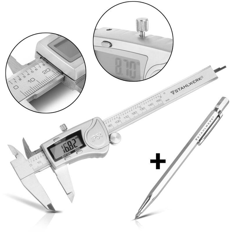 Image of Stahlwerk - Calibro digitale DMS-3 st in acciaio inox e calibro 145 mm