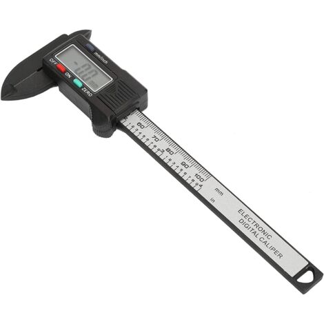 Calibro digitale, strumento di misura con ampio display LCD, 100 mm. Calibro per misurare lunghezza, profondità, diametro interno ed esterno.