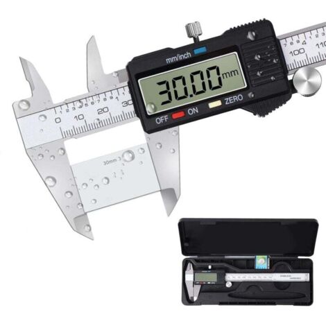 Calibro digitale Ulisem, calibro digitale classico in acciaio inossidabile, calibro professionale con ampio display LCD