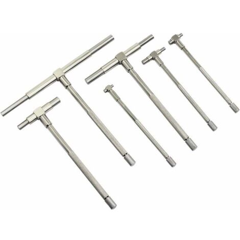 Calibro telescopico di precisione da 6 pezzi, kit foro di misurazione micrometro interno 8-150 mm, dispositivo di ispezione normativa, argento, sei pezzi