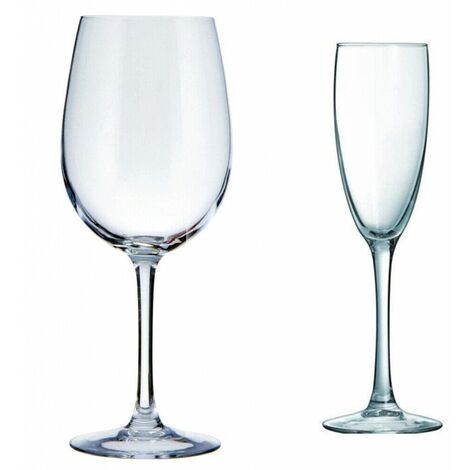 Calice con piede bicchiere in vetro per acqua vino champagne da tavola 6 pezzi  particolari ed eleganti ottima idea regalo - decoro: Calice vino