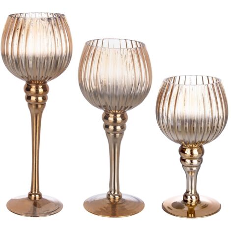 Calice decorativo "Varanasi" natalizio in Vetro color Marrone Set 3