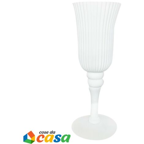 Calice portacandela in vetro bianco lanterna da decorazioni idea regalo per natale