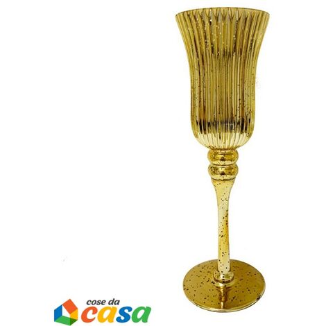 Calice portacandela in vetro oro lanterna da decorazioni idea regalo per natale
