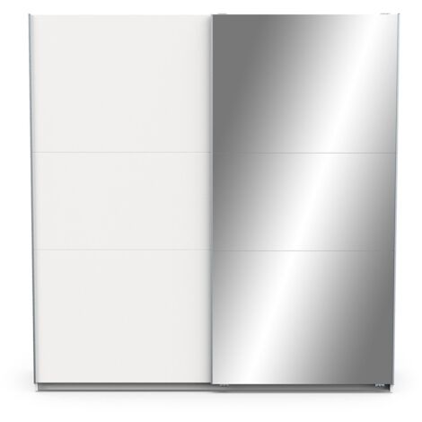 CALICOSY - Armoire 2 portes coulissantes et miroir Ghost - L194,5 cm