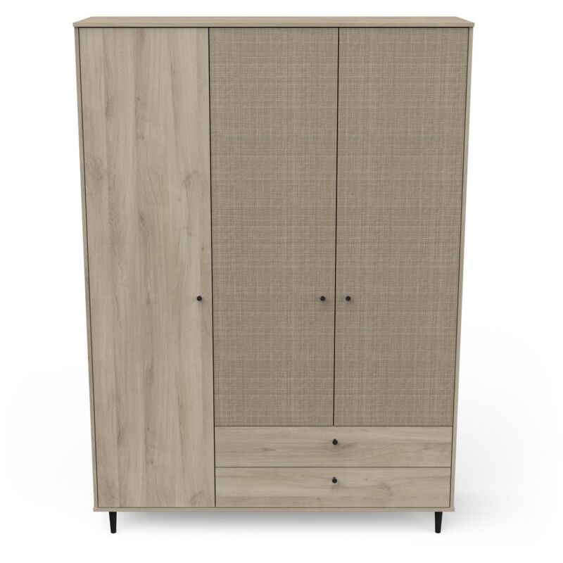 CALICOSY - Armoire 3 portes ouvrantes et 2 tiroirs - SAIGON