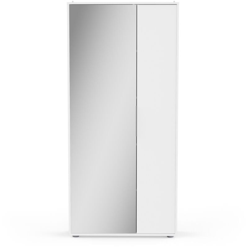 Calicosy - Armoire à chaussures 2 portes et 1 miroir L82,8 cm - ebony