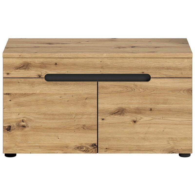 Banc avec rangement chaussures 2 portes et 2 niches L80 cm - canu - Calicosy