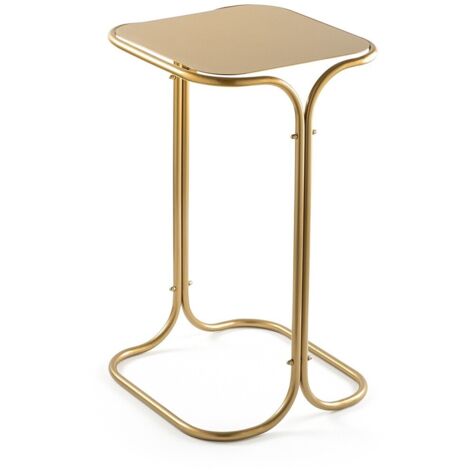 CALICOSY - Bout de canapé avec plateau rectangle en Métal H52 cm - ELI