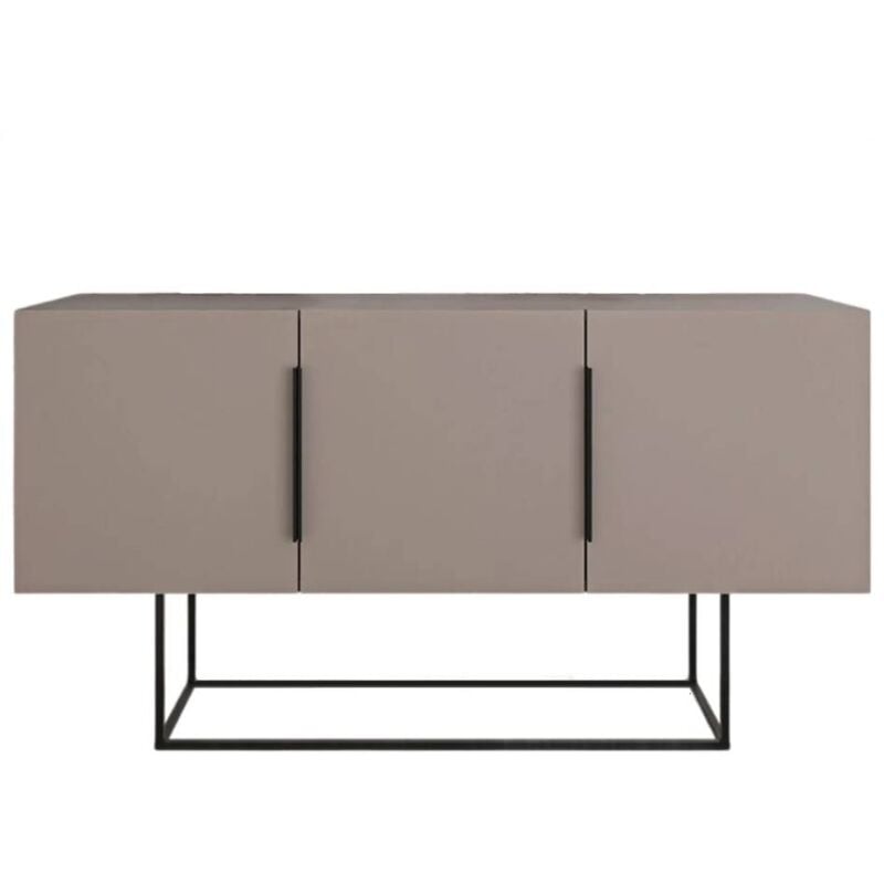Calicosy - Buffet 3 portes et pieds en métal Titan - L150 cm