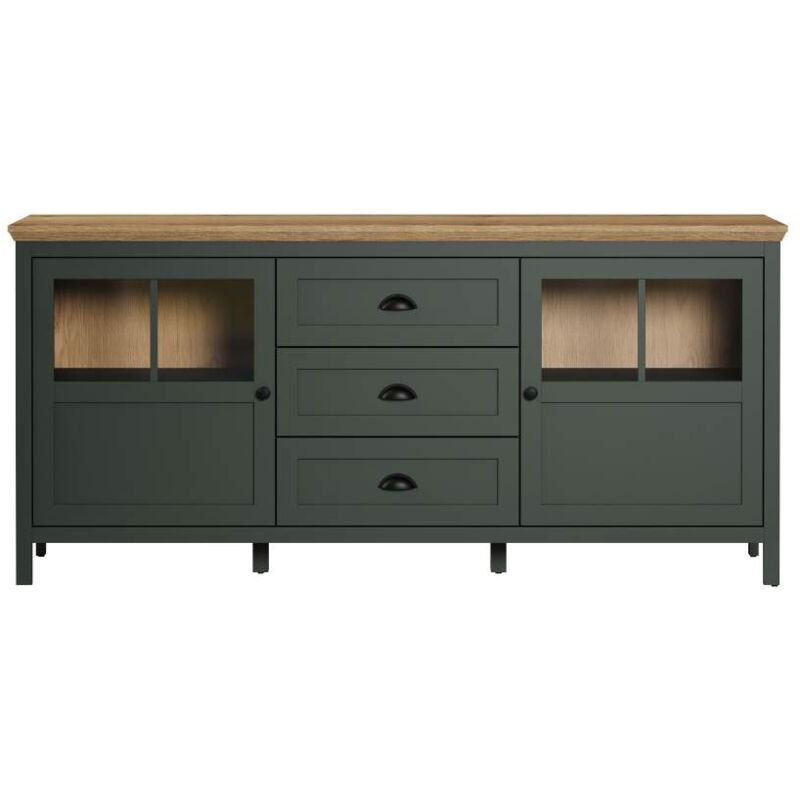 Calicosy - Stanton buffet vert, chêne décor.
