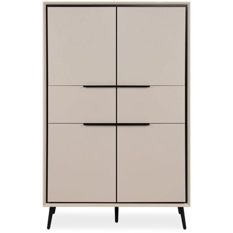 CALICOSY - Buffet Haut 4 Portes et  2 Tiroirs H140 cm - ARONA