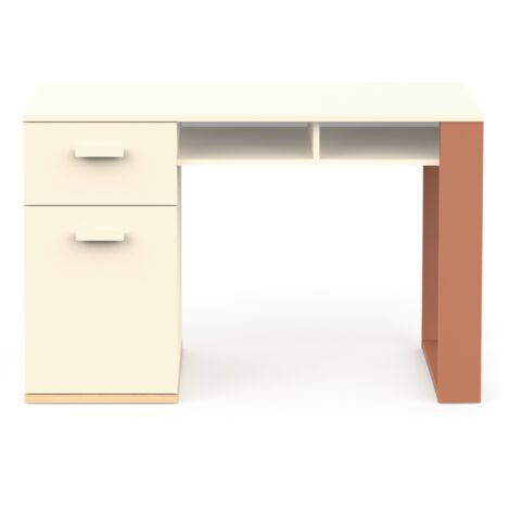 CALICOSY - Bureau 1 Porte 1 Tiroir et 2 Niches L120 cm - CAMILLIA