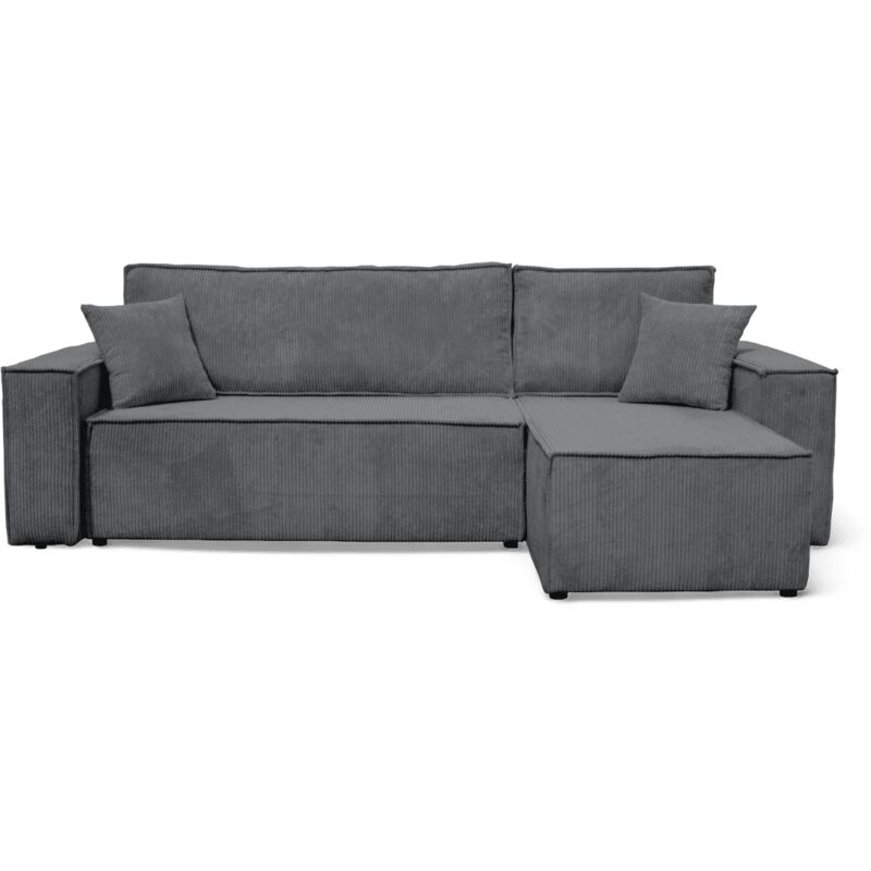 Calicosy - Canapé d'angle convertible en velours côtelé 3 places - anna