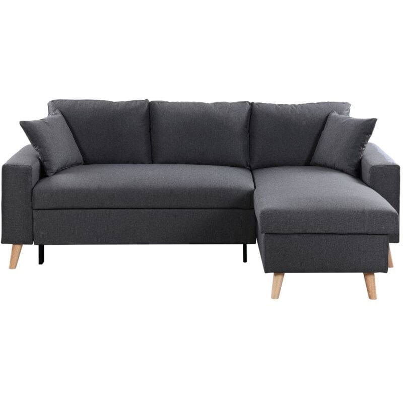 Usinestreet - Canapé d'Angle maria scandinave Réversible et Convertible - Gris foncé