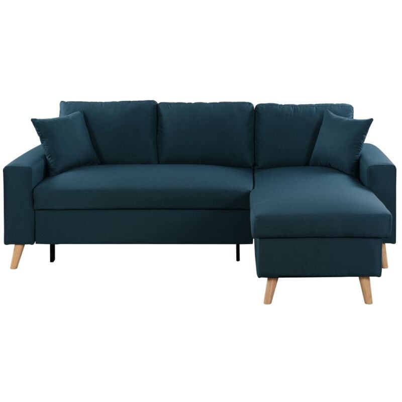 Canapé d'angle MARIA SCANDINAVE Réversible et Convertible - Bleu
