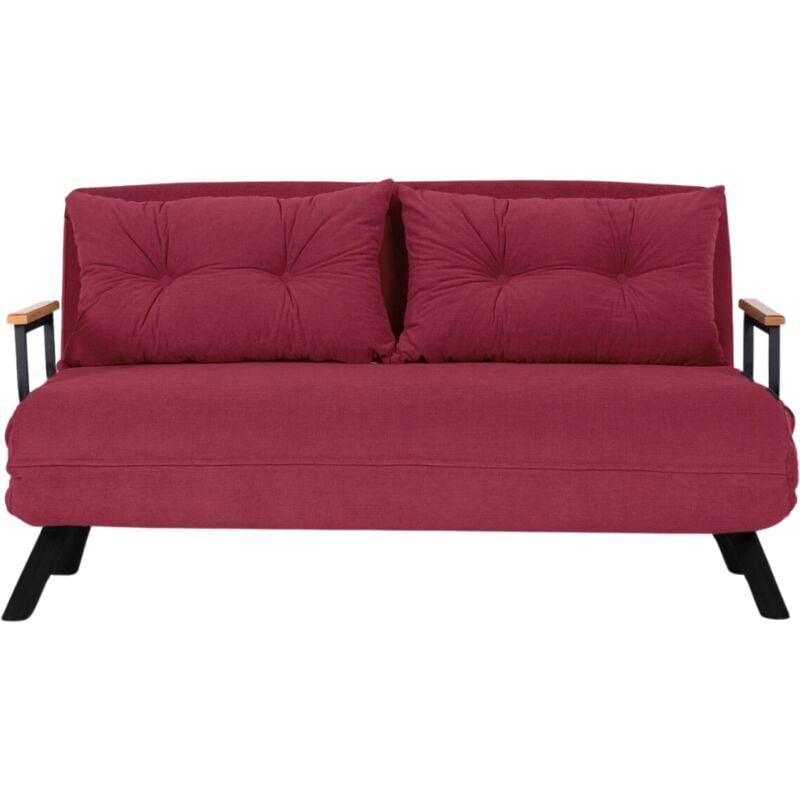 Calicosy - Canapé lit 2 places convertible en tissu avec pieds en métal L133 cm - sando