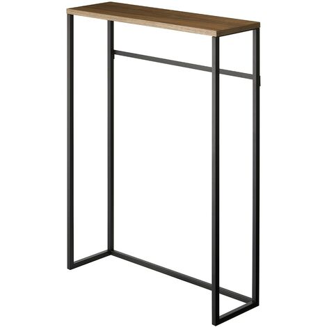 Calicosy – Console d'entrée en métal noir et bois – Longueur 60 cm – Hauteur 80,5 cm – Profondeur 18,5 cm – Pour espaces confinés