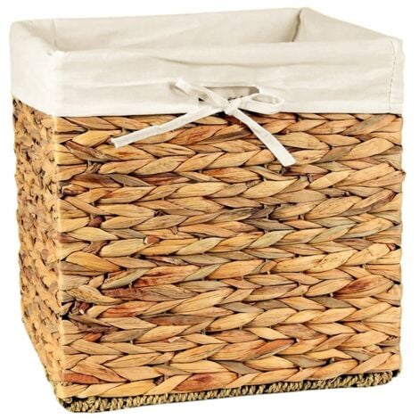 CALICOSY - Cube de rangement en jacinthe d'eau - 32x32x32/33cm