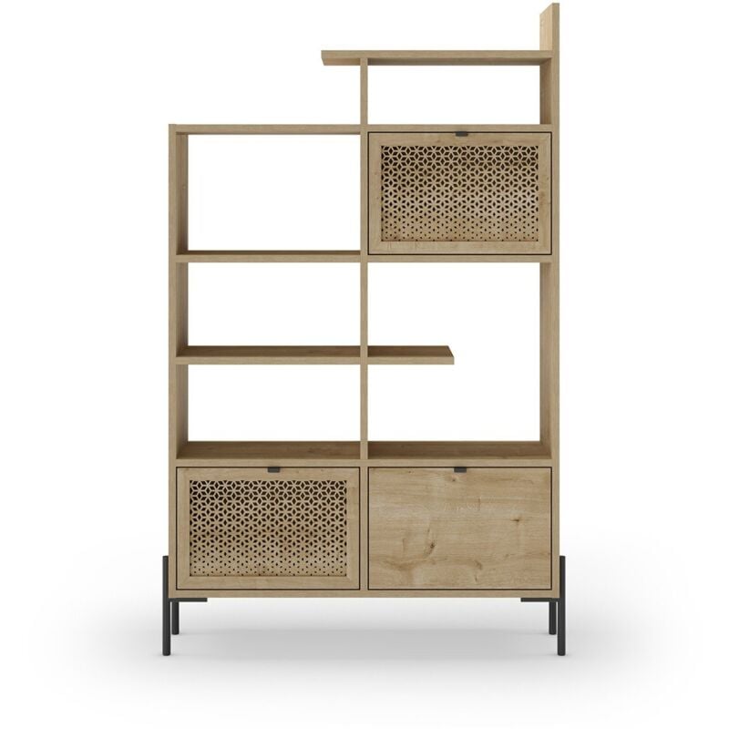 Calicosy - tagère 3 portes et pieds en métal Inca - H160 cm