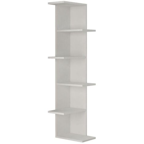CALICOSY - Etagère d'angle 6 tablettes blanc H141 cm - Saso