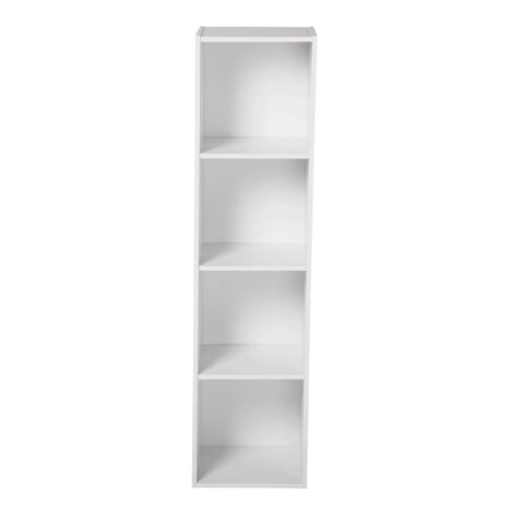 Calicosy – Etagère de rangement 4 cases – Dimensions H123 x L31,1 x P29,5 cm – Panneaux de particules résistants – Montage simple