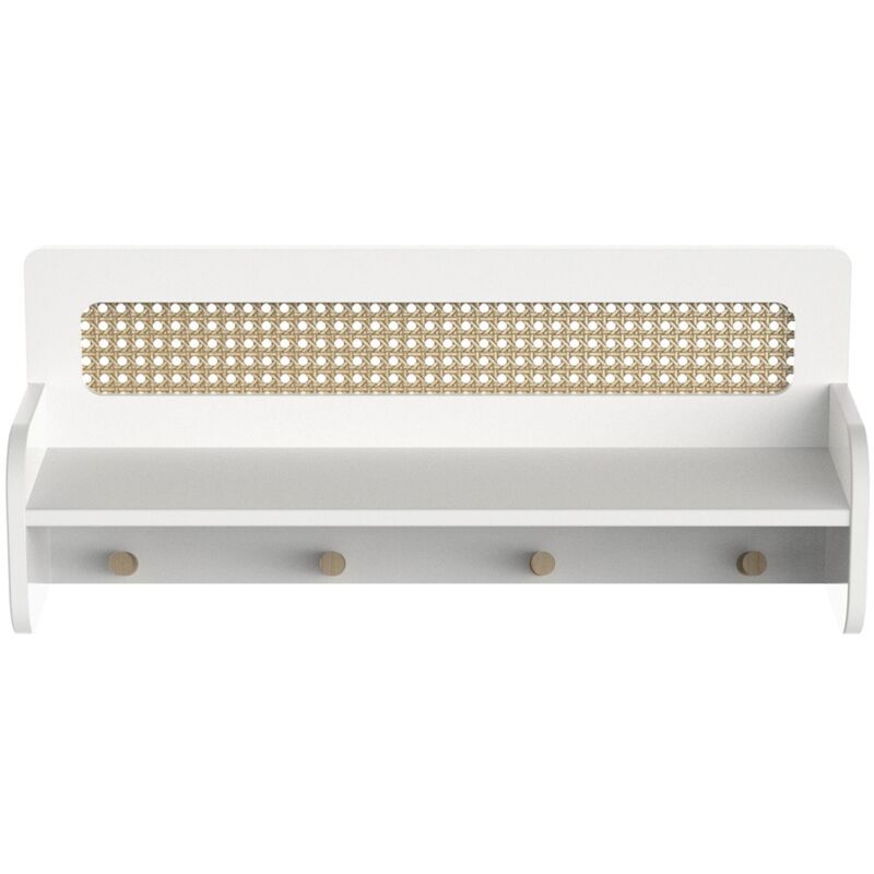 CALICOSY - Etagère murale avec 4 patères L68 cm - OCHNA